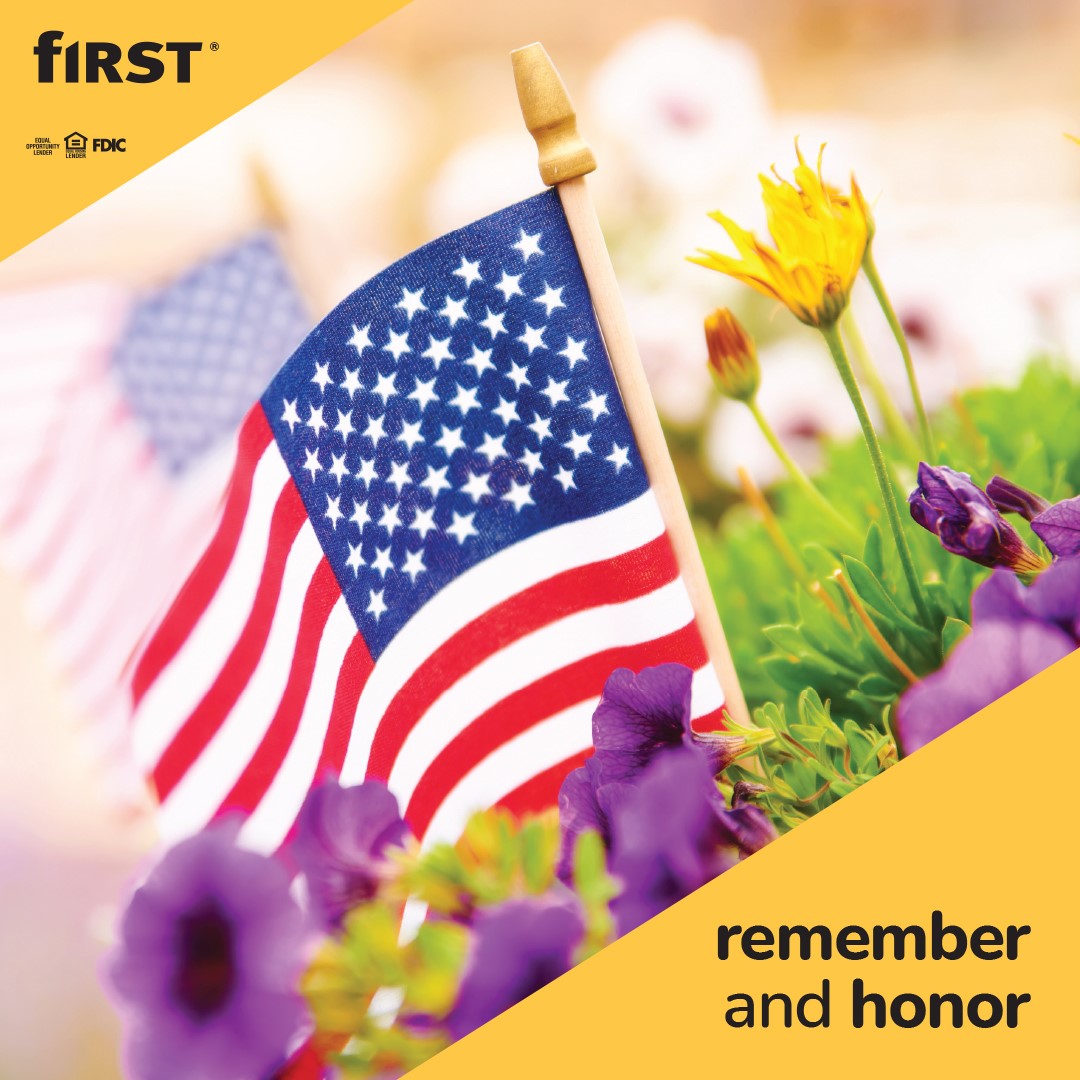 Our financial centers will be closed today, 5/27, for Memorial Day. We’ll be open on 5/28 with regular business hours. You can bank anytime from anywhere with our mobile app, or by visiting our website at bankatfirst.com.
---
First Financial Bank. Member FDIC.