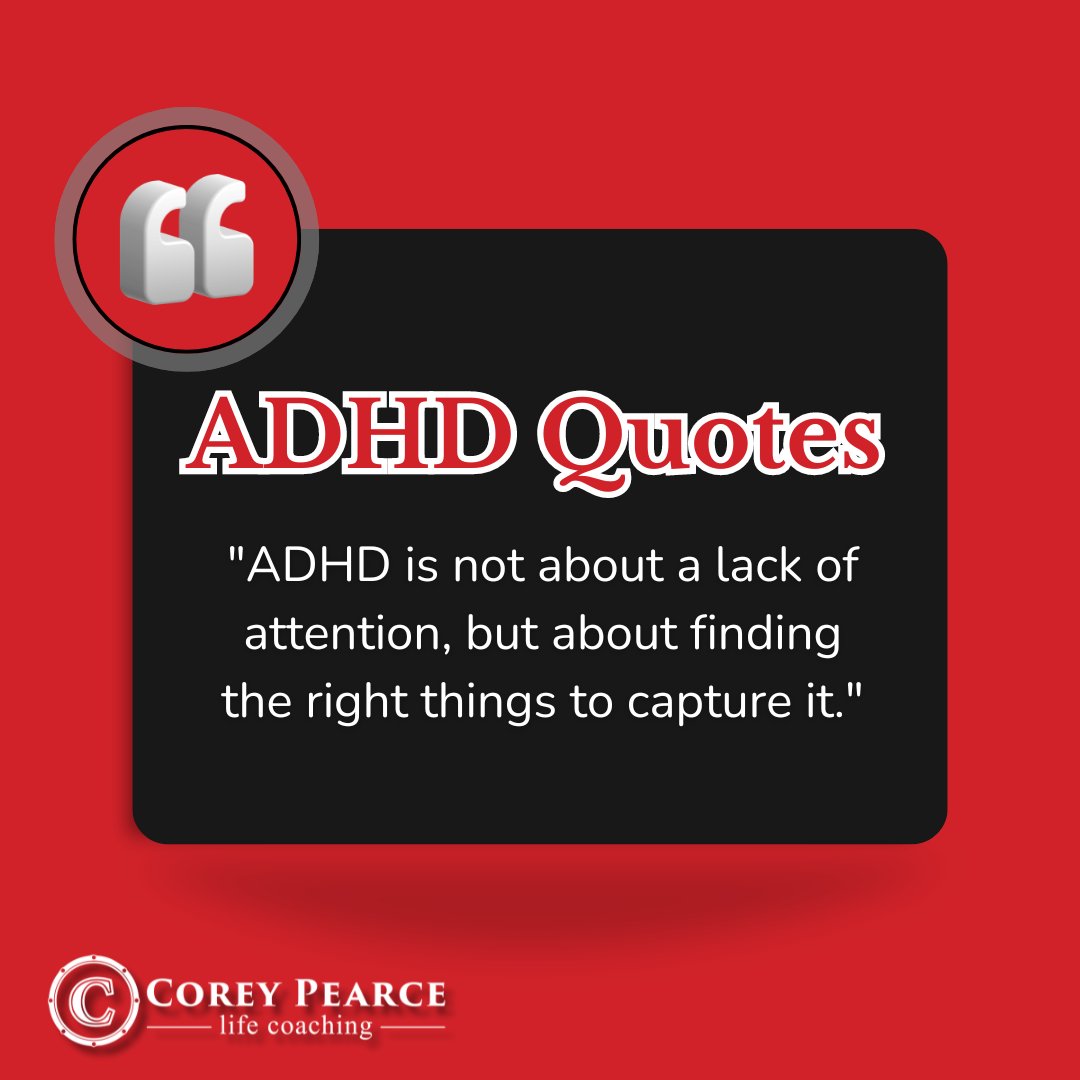 "ADHD is not about a lack of attention, but about finding the right things to capture it."
#ADHDquotes #quotes #qotd #quoteoftheday #adhd