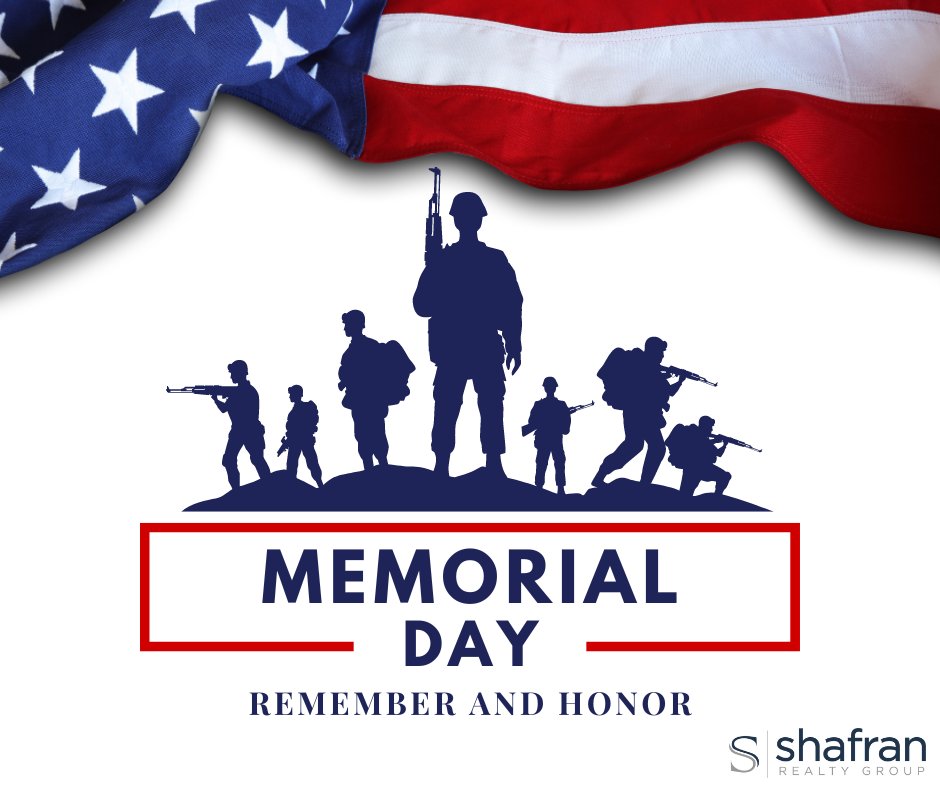 We raise the flag, they raised the standard. This Memorial Day, let's honor the heroes who secured our right to build a beautiful life. #Memorialday #shafranrealtygroup