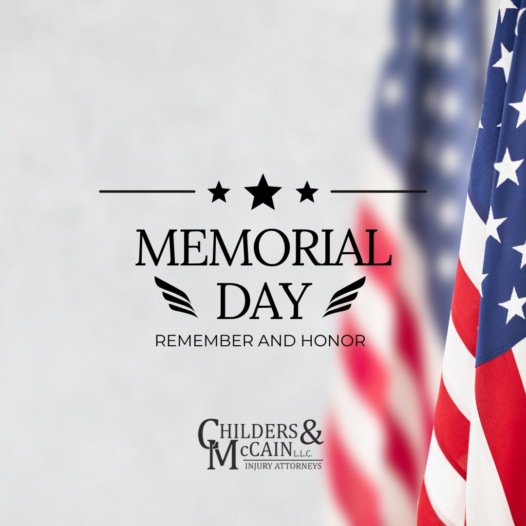 This Memorial Day, we honor the memory of those who served and sacrificed for our nation. Their legacy lives on in our hearts and in the freedoms we cherish.

#ChildersMcCain #LawFirm #Attorneys #MemorialDay