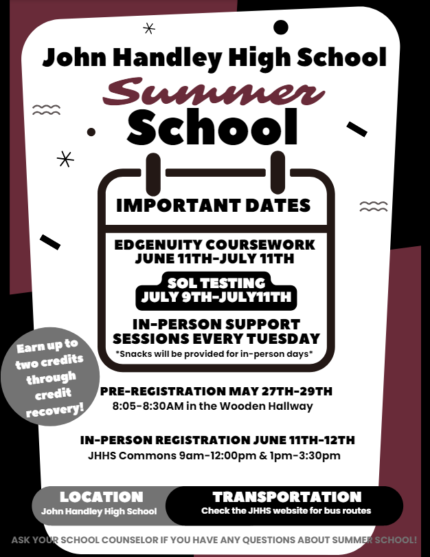 jhhswps's tweet photo. PRE-REGISTRATION IS THIS WEEK! 

Summer school is right around the corner, and students can earn up to two credits through credit recovery (2 courses). More info: https://t.co/bjYSJNlpF2 https://t.co/AkwMsUPgYf