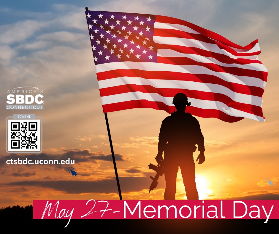 Today, @ctsbdc honors and remembers all those who made the ultimate sacrifice for our country. Wishing everyone a safe and reflective Memorial Day. #MemorialDay2024 #CTSBDCS #CTSBDCNoCostAdvising #HonorAndRemember @SBA_Connecticut @CTDECD @UConnBusiness