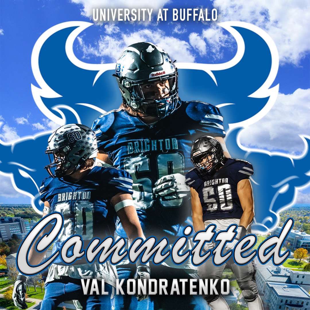 Val Kondratenko (@valkondratenko2) on Twitter photo I'm very excited to announce my commitment to University At Buffalo‼️🤘
<a href="/UBFootball/">UB Football</a> <a href="/Brighton_FB/">Brighton Bruins Football</a> <a href="/CoachLian8/">Coach Lian - Brighton Football</a> <a href="/MWeimer26/">Michael Weimer</a> <a href="/Pete_Lembo/">Pete Lembo</a> <a href="/Stansfield_Matt/">Matt Stansfield</a> I'm very excited to announce my commitment to University At Buffalo‼️🤘
<a href="/UBFootball/">UB Football</a> <a href="/Brighton_FB/">Brighton Bruins Football</a> <a href="/CoachLian8/">Coach Lian - Brighton Football</a> <a href="/MWeimer26/">Michael Weimer</a> <a href="/Pete_Lembo/">Pete Lembo</a> <a href="/Stansfield_Matt/">Matt Stansfield</a>