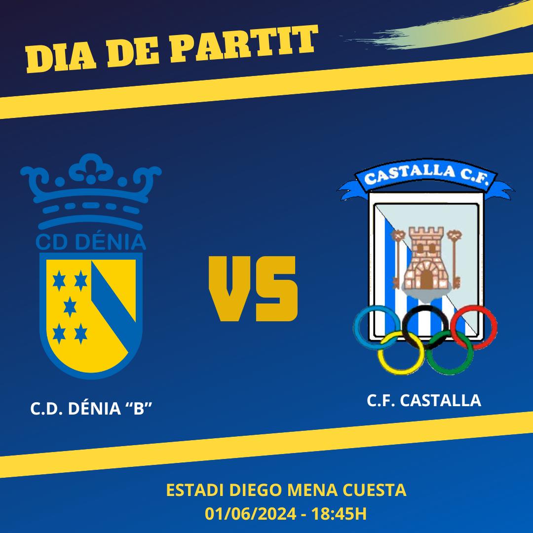 cddenia's tweet photo. 🏆 P. Ascens Lliga 2ª FFCV J2️⃣
📆 Dissabte 1 de juny
🕔 18:45 hh
⚽ #CDDENIA 🅱️ 🆚 @cfcastalla 
📍Diego Mena 
🎵 #AMUNTDÉNIA #Dénia #PA2FFCV #FFCV #DIEGOMENACUESTA 
PATROCINA: 
🛳🛳 @Balearia 🛳🛳 https://t.co/fgURKAdQGy