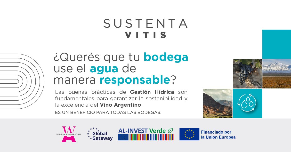 ✋ ¿Querés que tu bodega use el #Agua de manera responsable? 💧 Aprovechá nuestro Programa de Apoyo para la #EficienciaHídrica, que está abierto a todas las bodegas del país 🍷🇦🇷. 📲 Inscribite: docs.google.com/forms/d/1JEVPG… #VinoArgentino