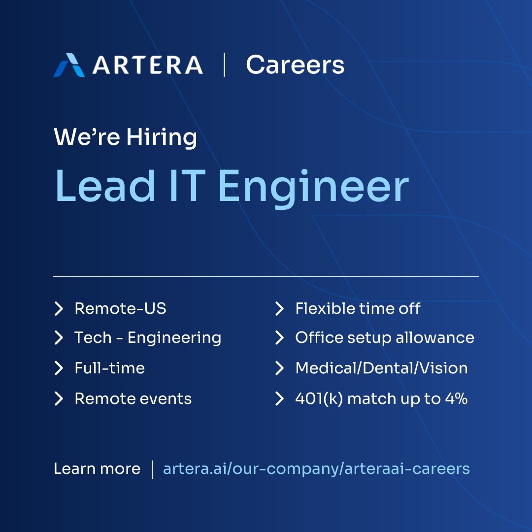arteraAI's tweet image. Be at the forefront of #cancertherapy &amp;amp; innovative #medicalAI! 🚀

Artera is seeking a Lead #ITEngineer to balance hands-on technical delivery, ensuring a secure and seamless working environment &amp;amp; driving IT security operations. 

➡️ Apply today: artera.ai/our-company/ar…