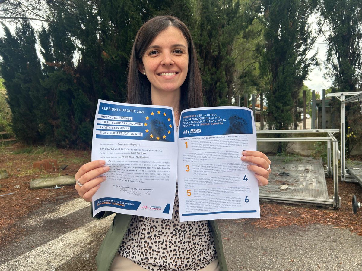 Ho firmato convintamente il manifesto di <a href="/ProVitaFamiglia/">Pro Vita & Famiglia</a>
condividendone i valori espressi a tutela della vita,della famiglia,dei minori e della libertà educativa.
Qui la mia intervista sul tema 👇🏻 provitaefamiglia.it/blog/elezioni-…
L’8 e 9 giugno barra #ForzaItalia scrivi #peppucci #tajani