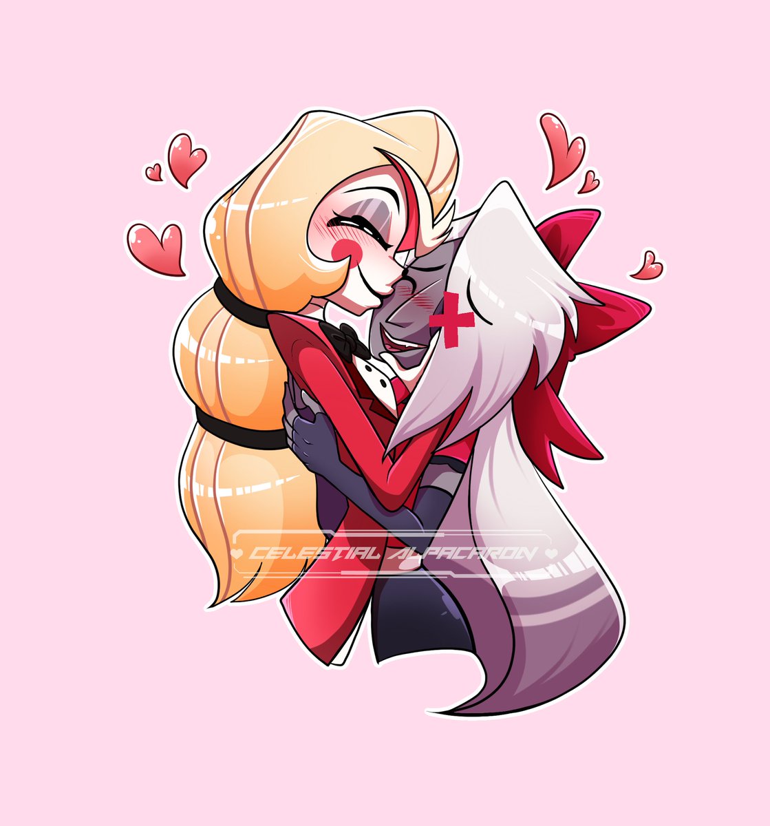 I MADE ART FOR THIS!!! 🤣💕 #huskerdust #radioapple #chaggie #cherrisnake #hazbinhotel