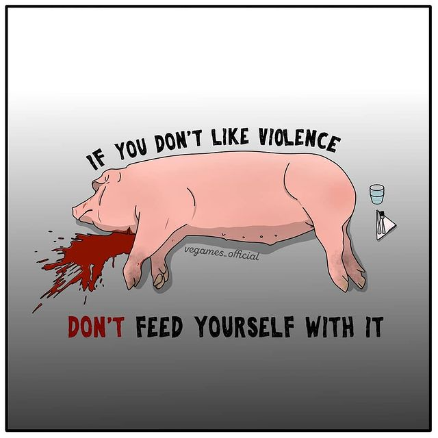 Fill your plates with peace, not violence. #GoVegan 🎨 @vegamesofficial