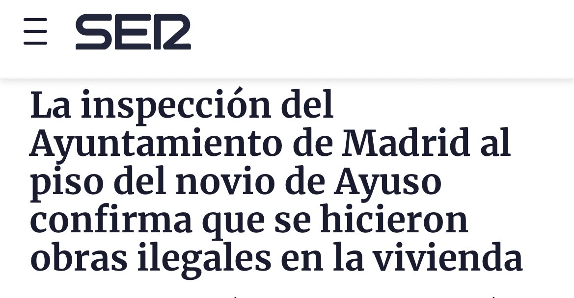 La presidenta de la Comunidad de Madrid vive con una persona que ha admitido dos delitos fiscales en un piso donde se han hecho obras ilegales. Es vergonzoso. Pero aquí no pasa nada, oye.