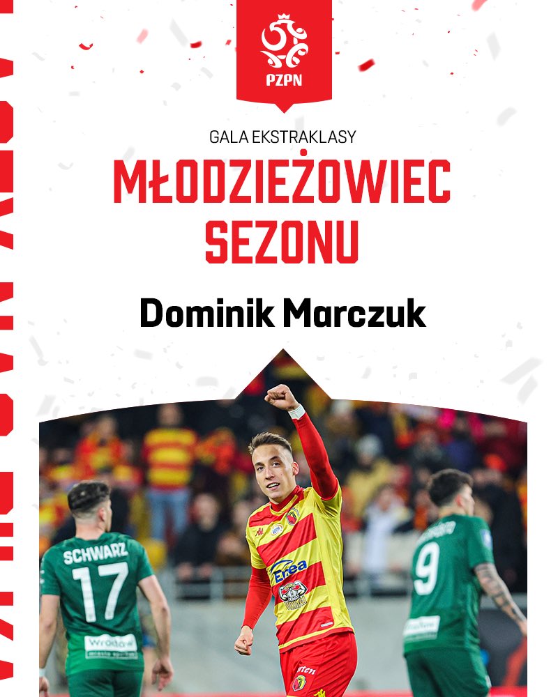 Dominik Marczuk wybrany młodzieżowcem sezonu @_Ekstraklasa_! 👏 #GalaEkstraklasy