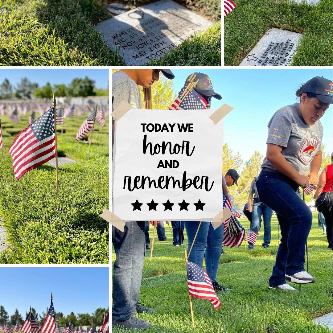 Today we honor our fallen soldiers on this Memorial Day. And a big shout out to the Southern Nevada Devil Pups &amp; Youth Leadership Authority placing flags at the graves of their local veteran cemetery!! How are you honoring the fallen today? Who is on your mind this Memorial Day?
