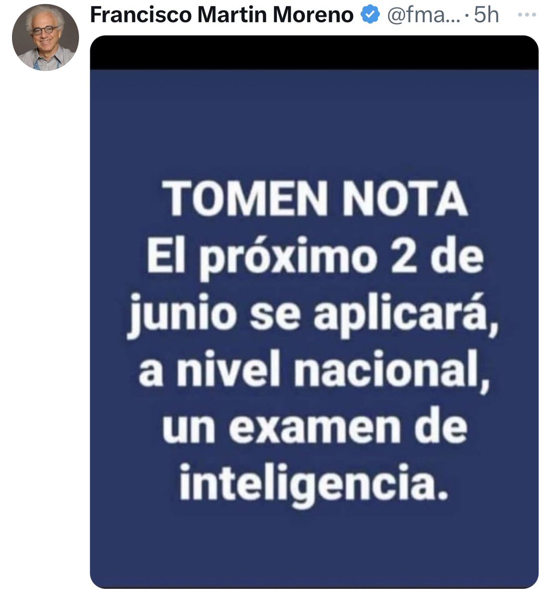 La agresión verbal en contra de quienes piensen distinto al escritor @fmartinmoreno es una joya del odio velado de quienes piden a gritos el regreso de sus “apapachos”
El 2 de Junio serán testigo de la voluntad de un pueblo politizado que ya no se intimida ante los