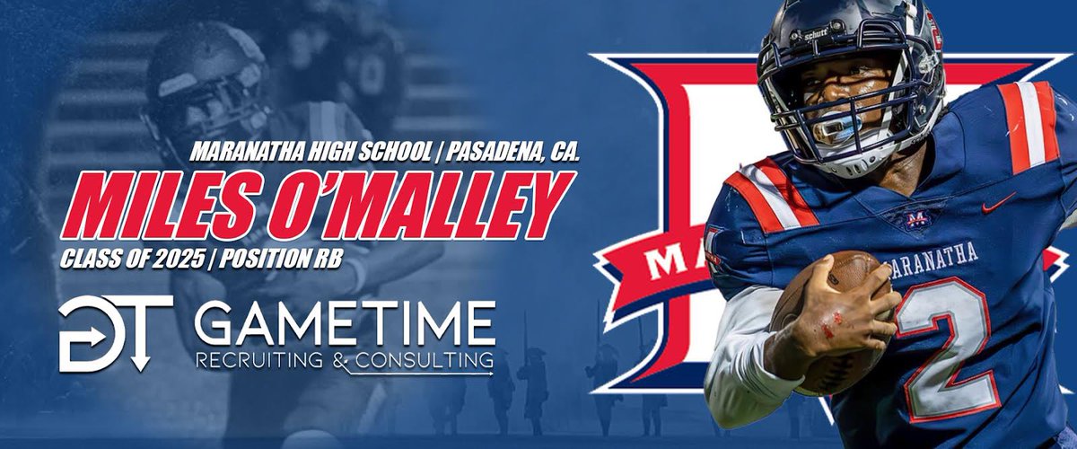 Miles O'Malley (<a href="/miles_omal9524/">Miles OMalley</a>) is a 2025 RB from Maranatha HS in Pasadena, CA. 5'8", 165lbs and a big time playmaker for the Minutemen. Miles showed out his Junior year with 1,031 yards with 16 TDs. He also runs track and is on the Varsity Basketball team. In college, he wants