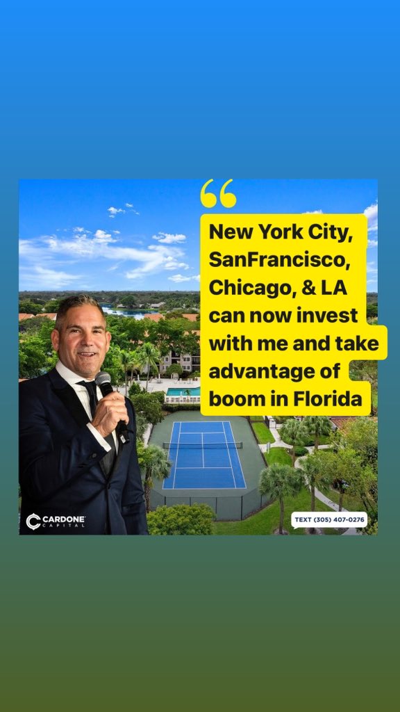 Real estate investors in New York, Chicago, LA, San Fran, & San Diego can no longer invest in their markets because of prices, taxes, rent control, out of control crime & litigation rulings unfriendly to property owners. Now you can invest with me in Florida. • no rent control