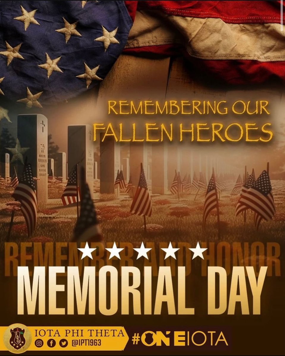 Memorial Day is an important national holiday for every American citizen. 🇺🇸

On this Memorial Day, The Alpha Lambda Chapter of lota Phi Theta Fraternity, Inc. remembers and honors the courageous souls who made the ultimate sacrifice for our nation’s freedom. 🤝🏽