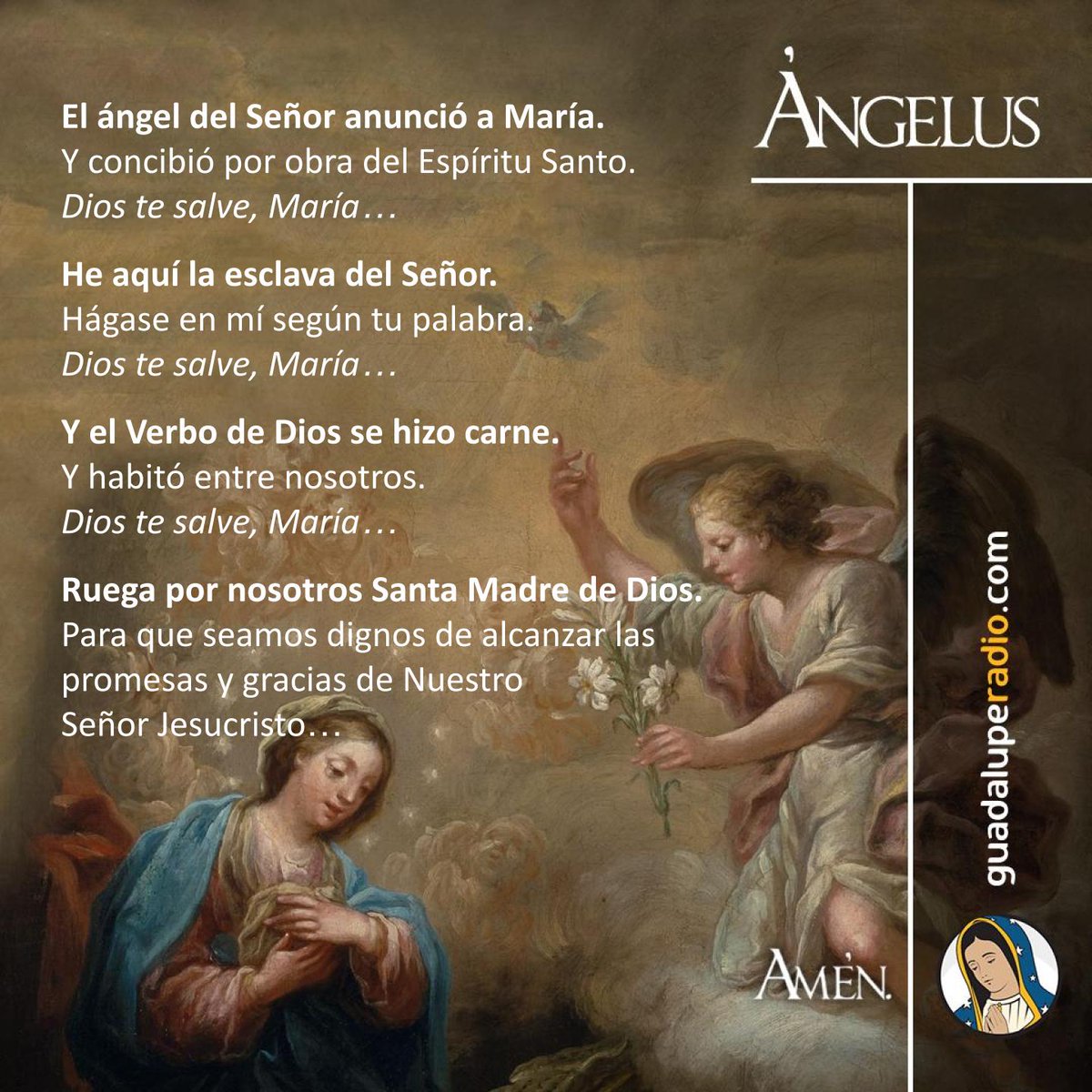 ¡Bendita eres, María, entre todas las mujeres!
#Angelus
#GuadalupeRadio