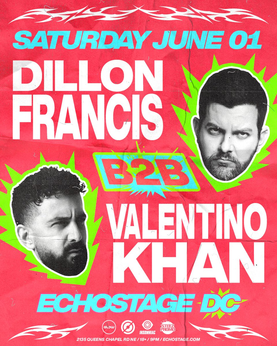 This Saturday, May 31st is going to be 𝗕𝗲𝘁𝘁𝗲𝗿 with @DillonFrancis B2B @ValentinoKhan at #Echostage 🤝 Tickets and tables available at bit.ly/DILLONVK24