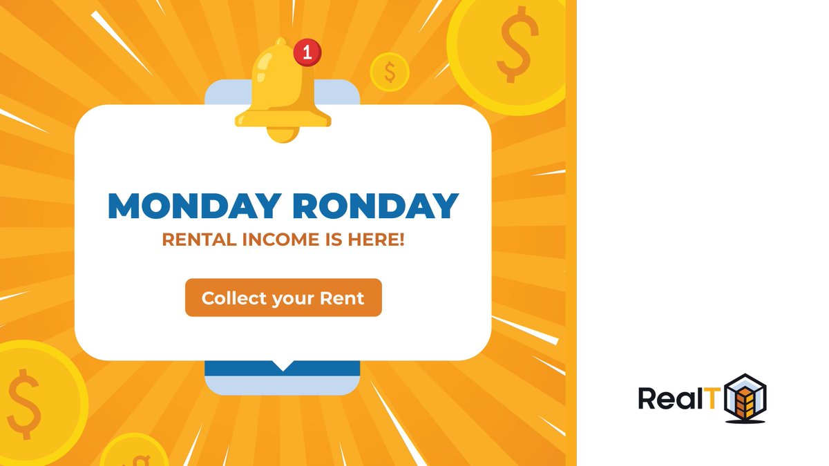 🤑 Ronday arrived! Celebrate passive income with Real T. 

🎉 What's your investment strategy for this week's rent? Share with the community with a reply to this tweet! 

#RealT #WeeklyRent #Ronday