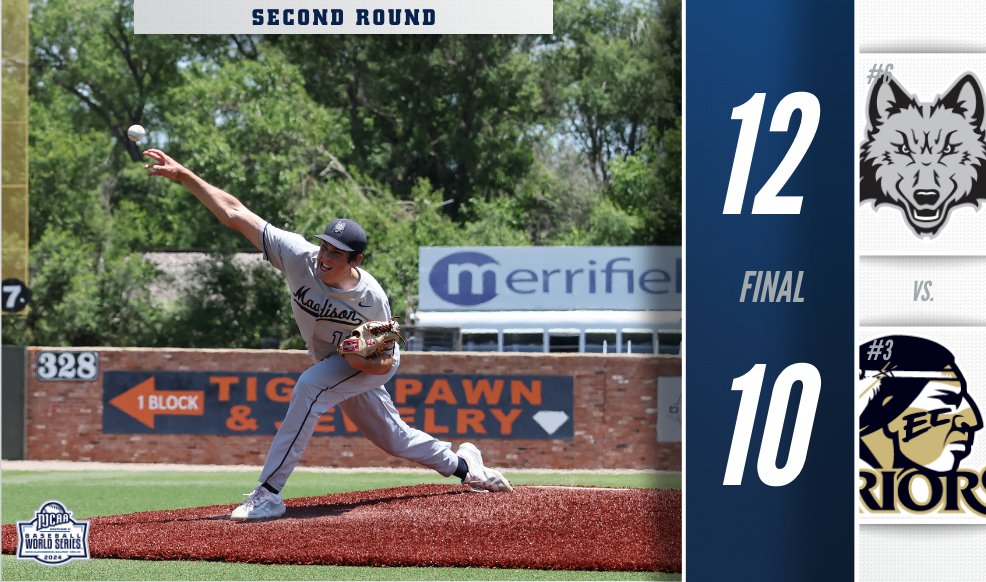 🤯What a comeback from the WolfPack!

Madison scored 11 unanswered runs to pick up the second round victory at the 2024 #NJCAABaseball DII World Series. 

njcaa.org/championships/…