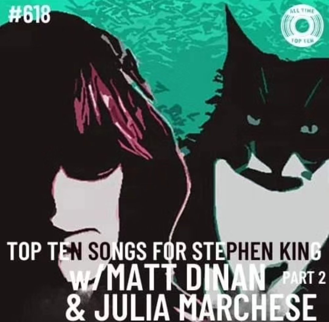 Part 2 of All Time Top Ten's Songs For Stephen King is here and I'm on it! Whether it's songs written about his works, or songs featured in his works, the music from the @StephenKing universe is quite an eclectic array of styles & moods! #stephenking podcasts.apple.com/us/podcast/epi…