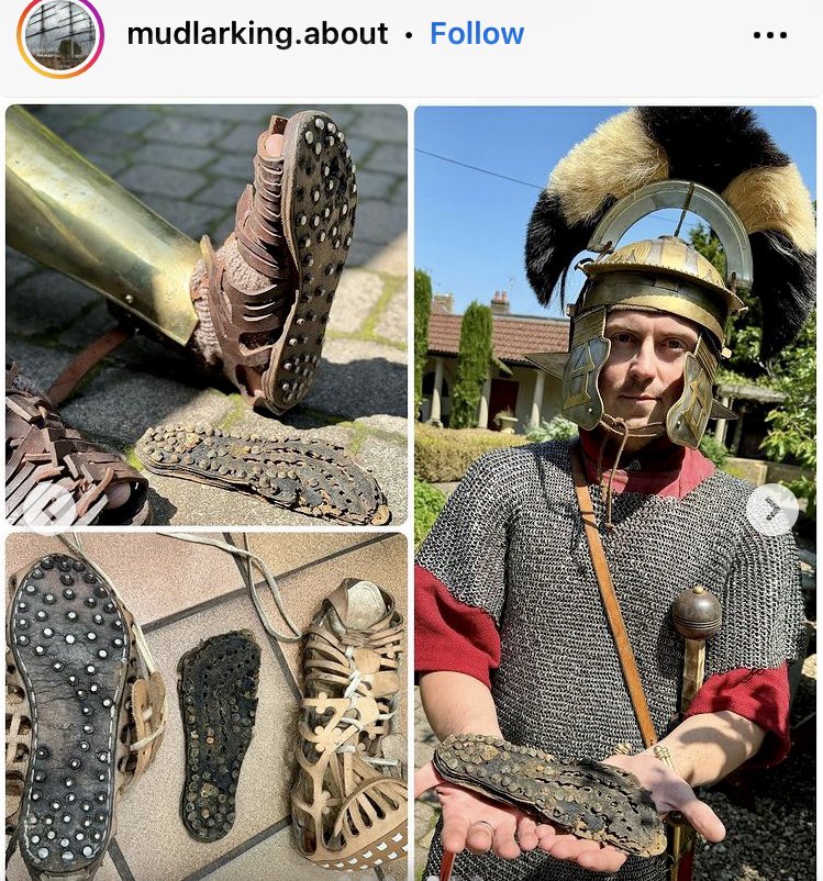 Awesome getting to hold a real Roman shoe last week @RomanCaerleon It was found in London last year and conserved by a student from Cardiff Uni @Amgueddfa_Learn For more info follow the link instagram.com/p/C7dyDAPqubF/… #romanarchaeology #RomanBritain