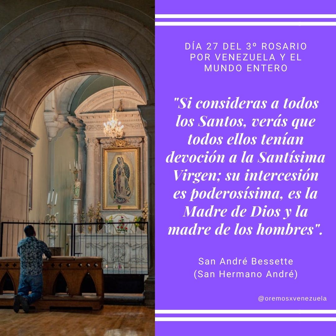 Pidamos a la Madre de Dios su intercesión.

🙏Únete al 3° Rosario por Venezuela y el Mundo Entero a las 10:00 PM/22:00, hora de tu país o ciudad donde te encuentres en ese momento con tu familia o comunidad.

#oremosporvenezuela 
#oremosporelmundoentero 
#rosarioporvenezuela