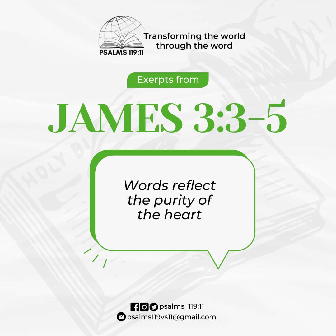 psalms119vs11's tweet photo. ".....For out of the abundance of the heart, the mouth speaketh"
Another Excerpts from our ongoing James series.
#JamesSeries
#Psalm119vs11
#TransformingtheWorldThroughtheWord
#ThyWord https://t.co/sEzMjZSbvA