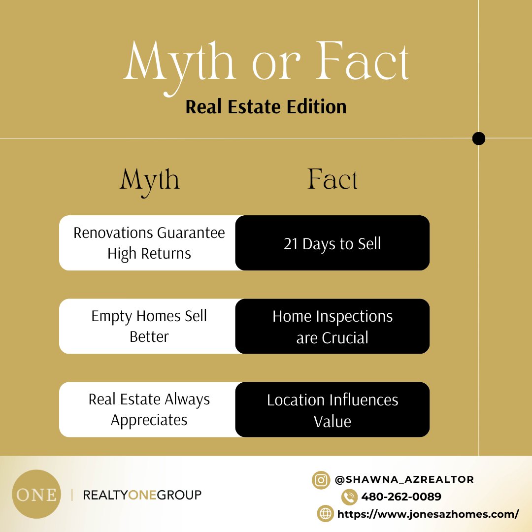 Let's debunk some myths! Did you know empty homes don't always sell faster? Knowledge is power, especially in real estate. 🔑 #shawna_azrealestate #DesertLiving #CommunityLove #FamilyFriendly #arizonarealestate