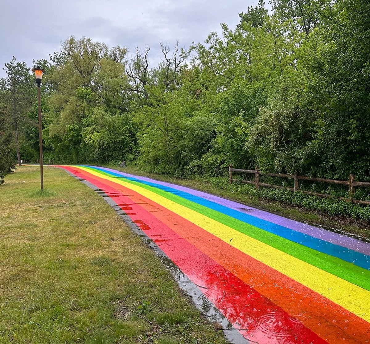 The longest Rainbow Road is now in Toronto. 

It’s fucking stupid and looks terrible. 

Stop pushing this nonsense on people.