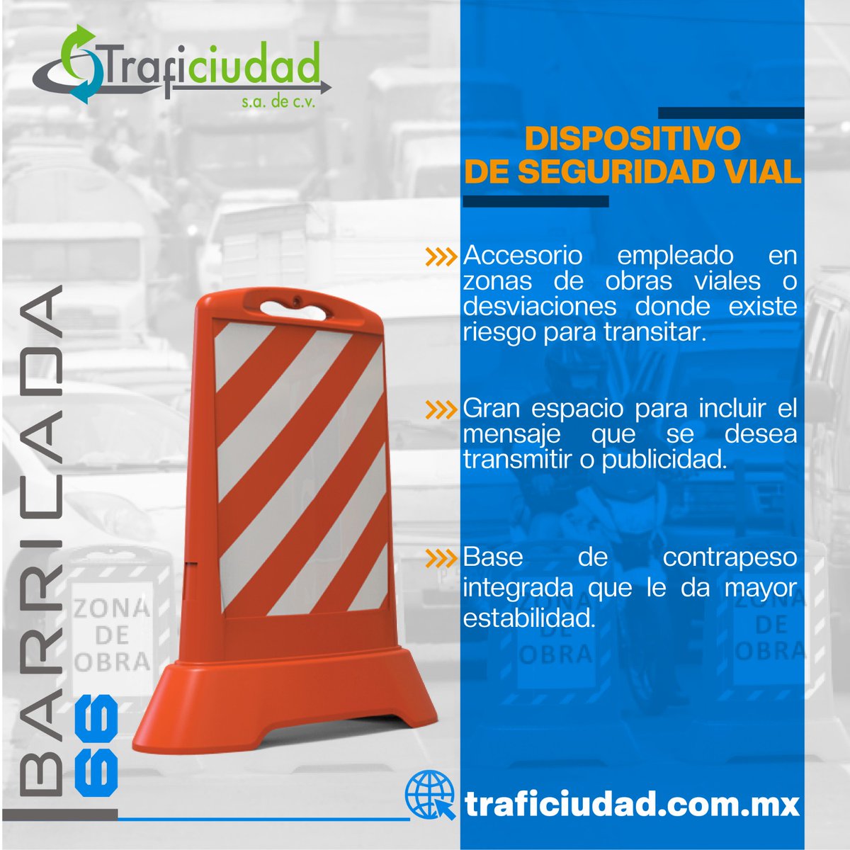 traficiudad's tweet photo. Accesorio de #seguridadvial práctica y versátil, empleada en zonas de #construcción o donde se necesita restringir el acceso de personas a ciertos #espacios.🚧🚧 #urbano #TrabajosViales #CallesSeguras #Velocidad #callesconmemoria #Tráfico #MovilidadSegura #Edomex #FelizLunes https://t.co/QxINe0m4gD