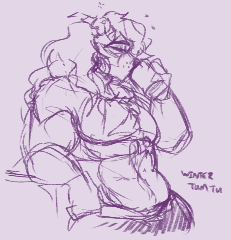 Quick Freddy doodle with his winter tum tum on the way.

Sleepy boi.

(Is dipping into winter my side.)