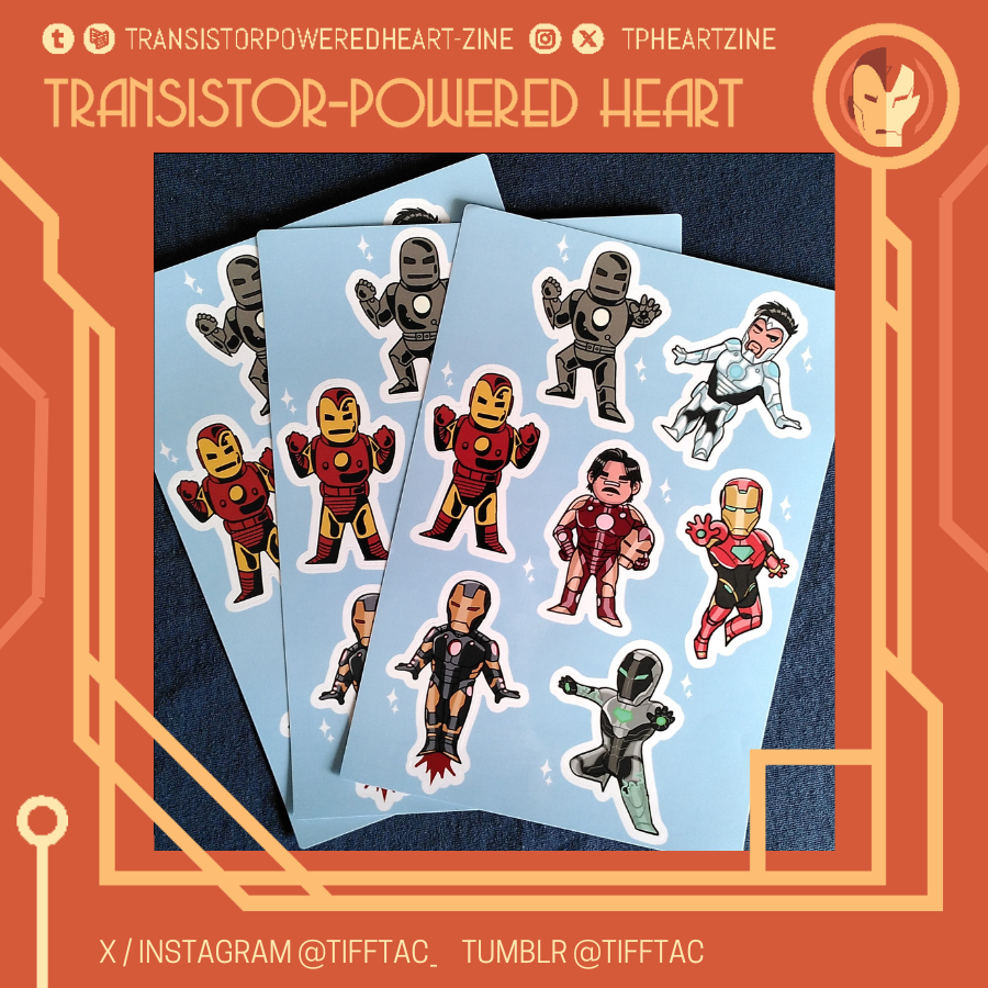 tpheartzine's tweet photo. So many little Iron men!
#tphzine #ironman #tonystark
Sticker sheets have arrived too! Designed by @tifftac_ https://t.co/ruaHCehK4P