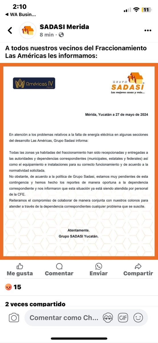 Cual es la solución 18 horas sin luz !???? <a href="/SadasiOficial/">GrupoSadasi</a>