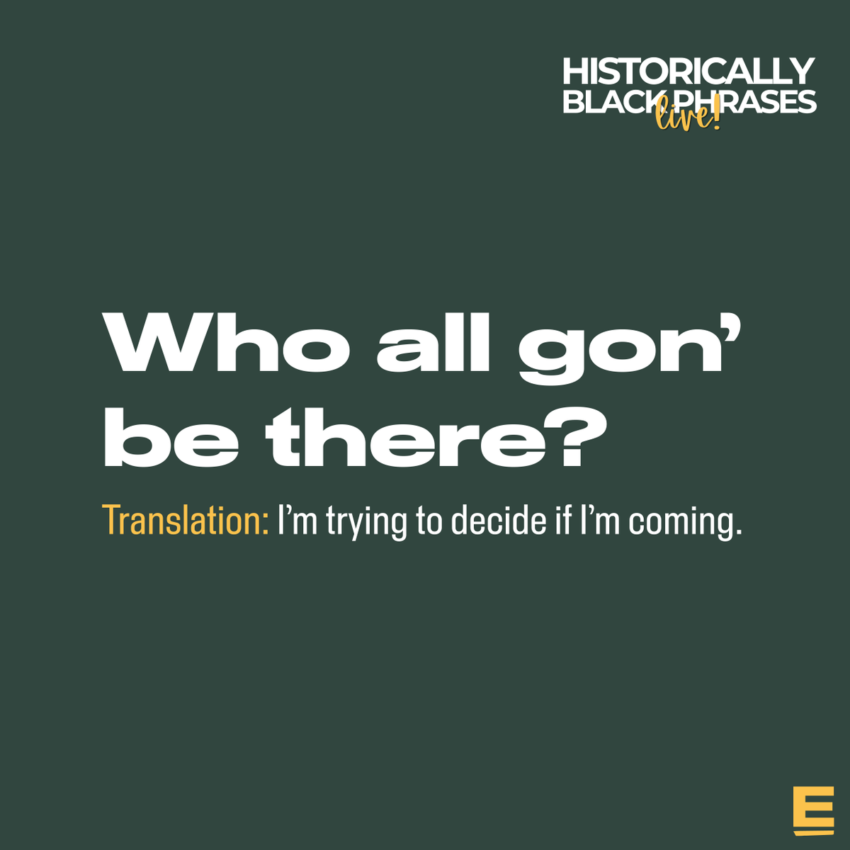 Don’t think about it too much. You HAVE to join us on Juneteenth at the Boston stop of “Historically Black Phrases” Live, hosted by the book’s authors, @jarretthill and @TrevellAnderson! Get your tickets here: spr.ly/6014eP2Iy