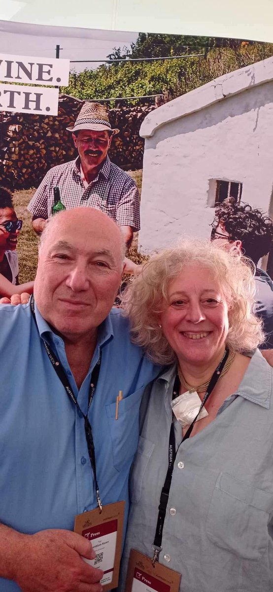 Delighted to share this lovely photo of @CircleofWine members @LizGabayMW and Yair Koren Kornblum at Vievinum, a huge wine exhibition held every 2 years at the @hofburg in Vienna. Other members including @AnneInVino and Asa Johansson were also there.