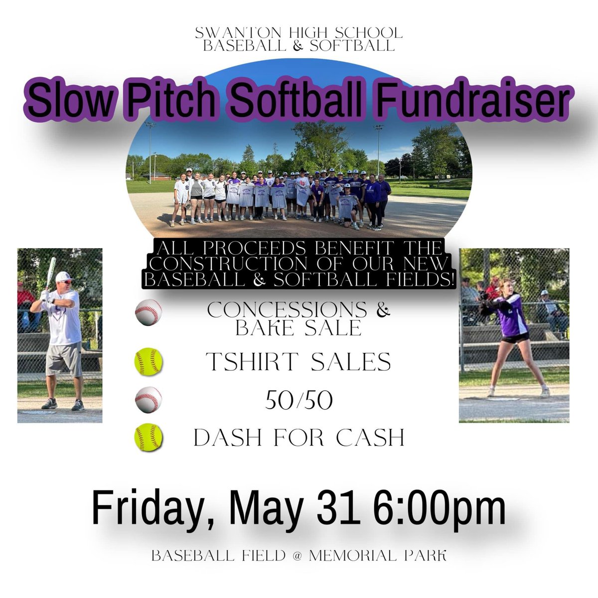 SwantonBaseball's tweet image. Come out and support the baseball and softball players this Friday. All proceeds go to the construction of our new complex