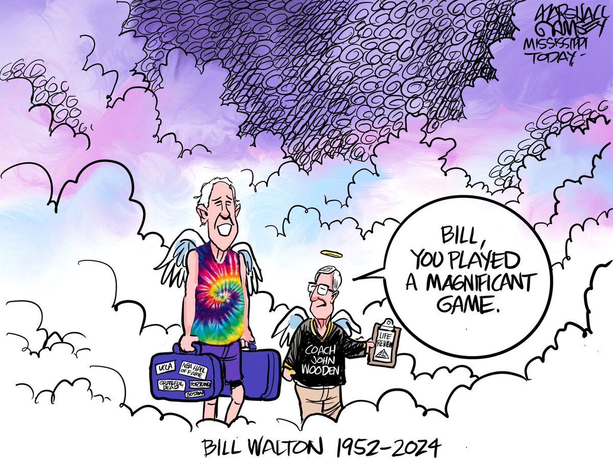 MarshallRamsey's tweet image. #BillWalton’s death means that the world is a far less interesting place. Figured I would have Coach Wooden breaking down Bill’s life. #RIPBigRed #RIP