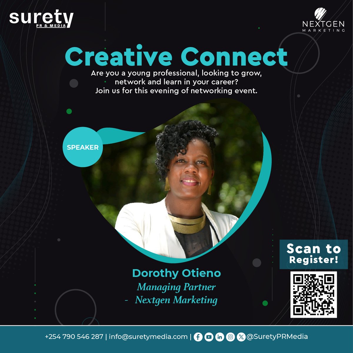 PrSurety's tweet photo. Meet @dorotieno MBA, MCIM at the Creative Connect and tap into her knowledge who has extensive in-depth experience in Technology Marketing and Events Management
Dial USSD code: *826*33# to REGISTER TODAY!!! https://t.co/znufZ1AWP2