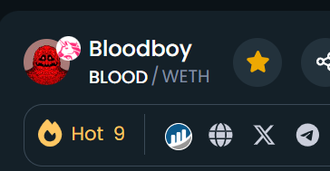 $BLOOD 🩸 isn't even $1.5 milly yet and is skimming the top 10 dex trending. Just sayin'... @BloodboyERC