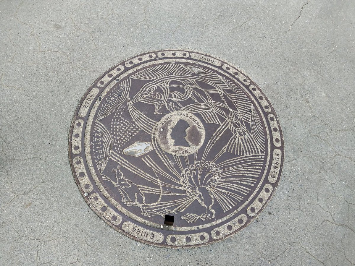 CockburnChair's tweet photo. I don't post much but felt the need to share the beautiful drain cover from Amagerstrand in Copenhagen https://t.co/VNqunDkkGa