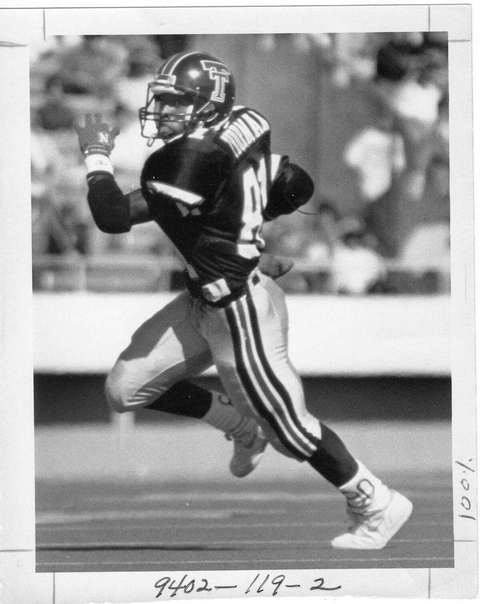 100 Greatest Red Raiders of All-Time

No. 96: Tyrone Thurman, WR 1985-1988

✅ All-American Kick Returner, 1988
✅ 2x All-Southwest Conference
✅ Texas Tech school record holder for longest punt return (96) and single season punt return average (13.5)
✅ Played in 13 SWC