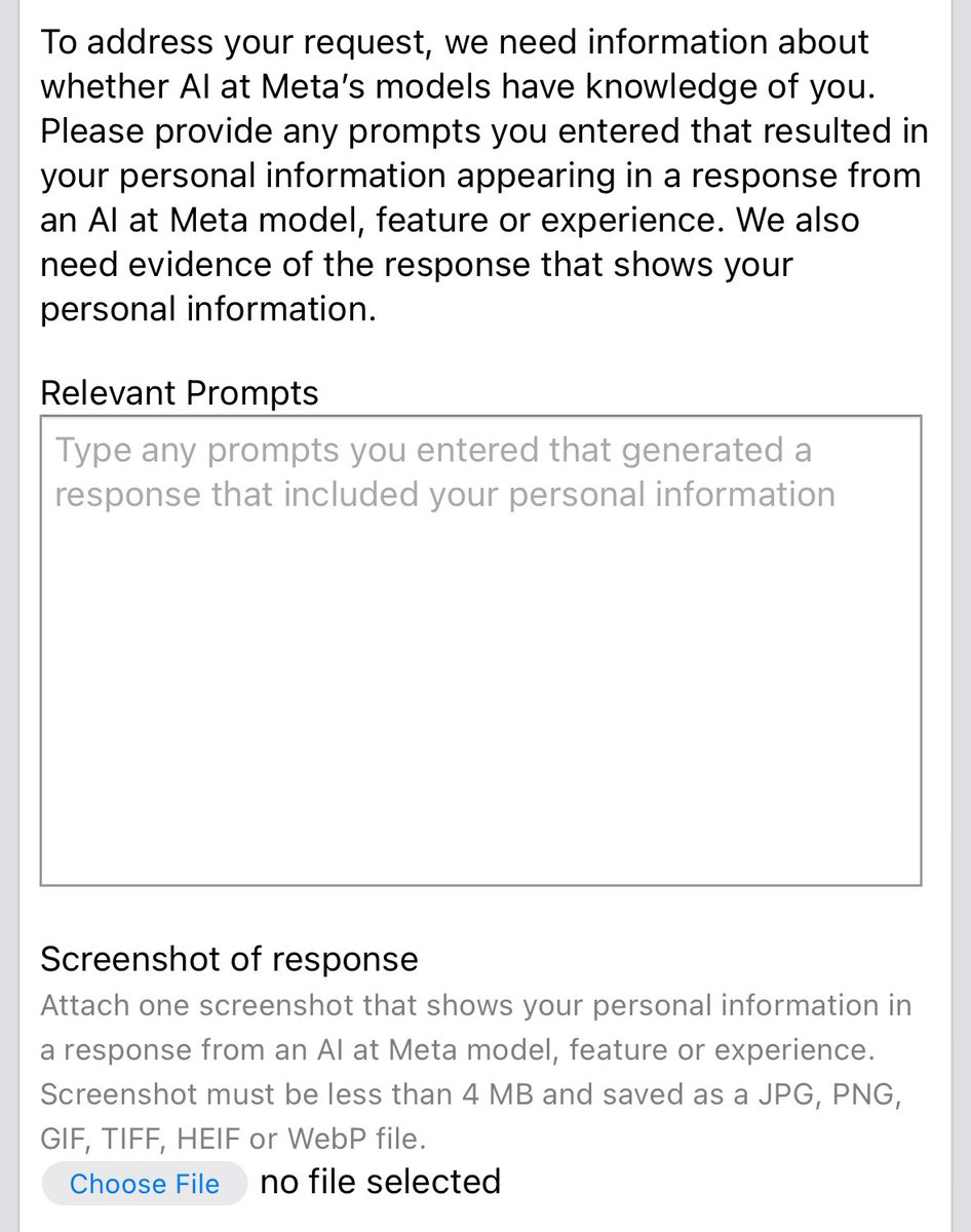 if you guys haven’t heard, insta is now training their ai w any/all posts you make. i tried using a guide to opt out (which is buried under menus &amp; links) but they’ve changed the form.

they now REQUIRE screenshots of PROOF and relevant prompts that Show your data is being used🤦‍♂️