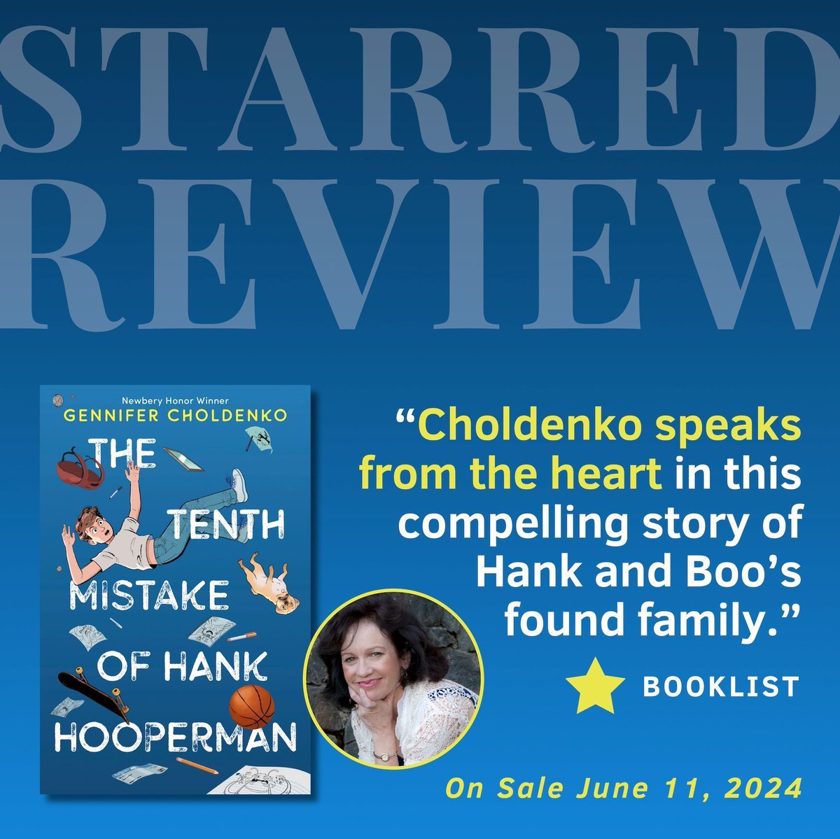 Heads up, #mglit lovers: My friend and DOGTOWN co-author Gennifer @choldenko has a new book coming out on June 11. It's called THE TENTH MISTAKE OF HANK HOOPERMAN, and I think it's her best yet. Which is really saying something. 💙 penguinrandomhouse.com/books/551520/t… @KnopfBFYR