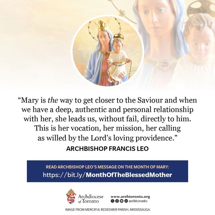 'Mary is the way to get closer to the Saviour and when we have a deep, authentic and personal relationship with her, she leads us, without fail, directly to him. This is her vocation, her mission, her calling...' bit.ly/MonthOfTheBles… #catholicTO