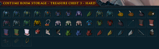 Completed hard clue log at 3944 clues, plus mostly filled POH (keepsaked explosive barrel)

2/5 base clue titles!