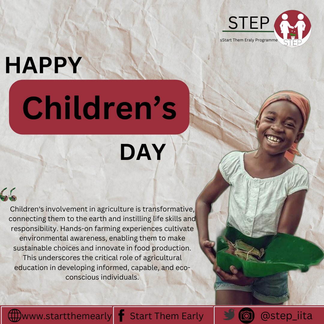 Happy Children's Day!

At STEP, we plant the seeds of knowledge for a brighter future. May your day be filled with discovery and the excitement of growing your dreams. You are the future of agribusiness and agriculture, and we are here to support you every step of the way!