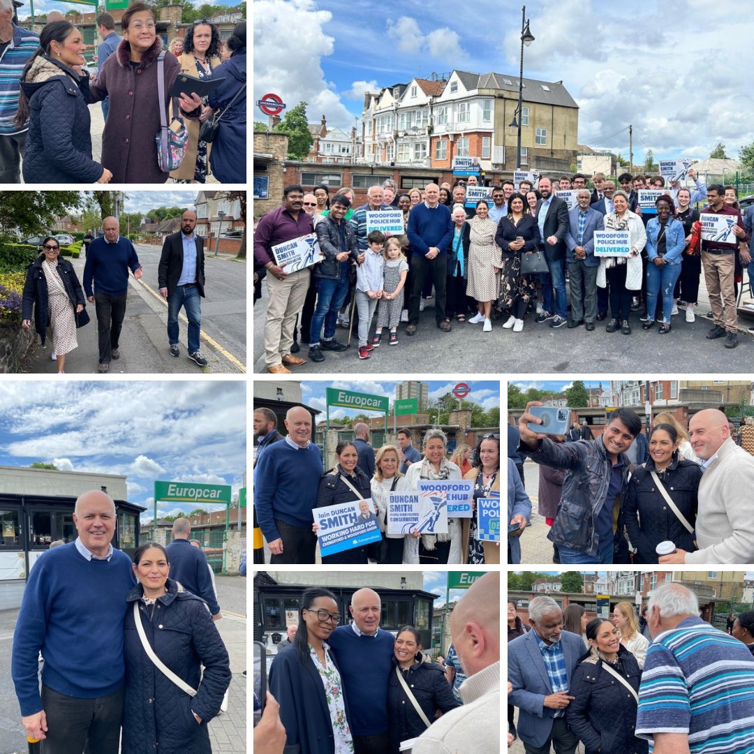 Wonderful to be out in Woodford supporting my great friend and Conservative visionary @MPIainDS alongside our Party Chairman @RicHolden. The residents of Chingford and Woodford Green have a strong voice in Parliament with Iain. His local track record of delivery and his ability