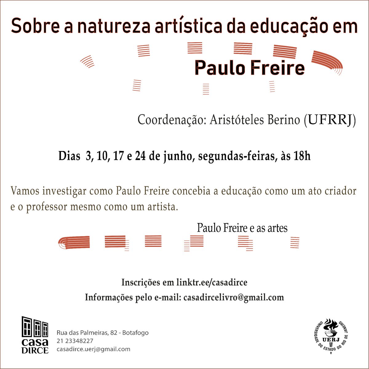 tot_berino's tweet photo. Curso que vou apresentar na Casa Dirce da UERJ a partir da próxima semana. Inscrição: https://t.co/iIi1OtgIVm https://t.co/OnYnv5Fi7p