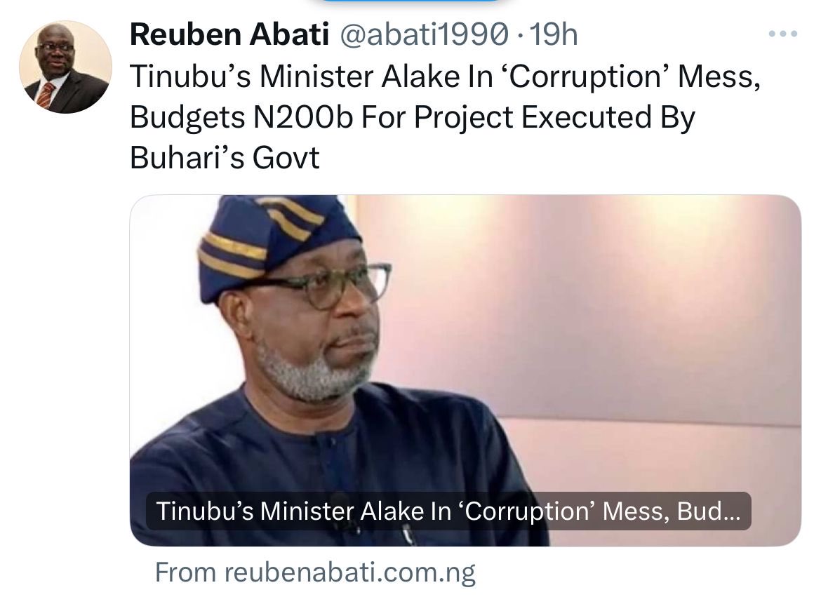 Show me one person around Tinubu that is not corrupt, just one.
